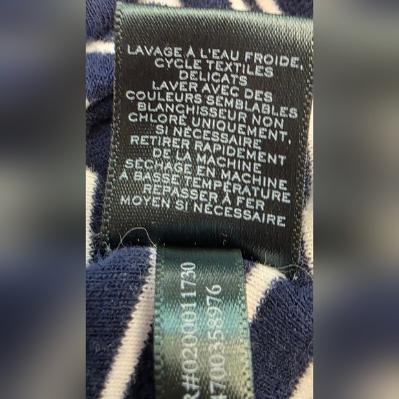 Ralph Lauren Women's Navy and White Striped Tee. 100% Cotton 3X - Picture 12 of 13
